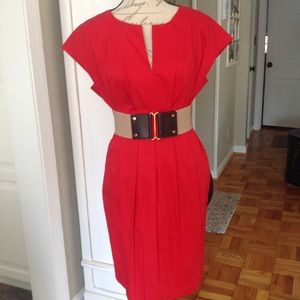 Orange Ann Taylor dress with belt sz8